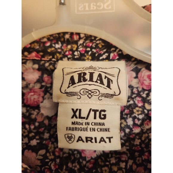 Ariat Women's Floral-Print Longsleeve Buttoned Rodeo Shirt Size XL - Picture 2 of 11